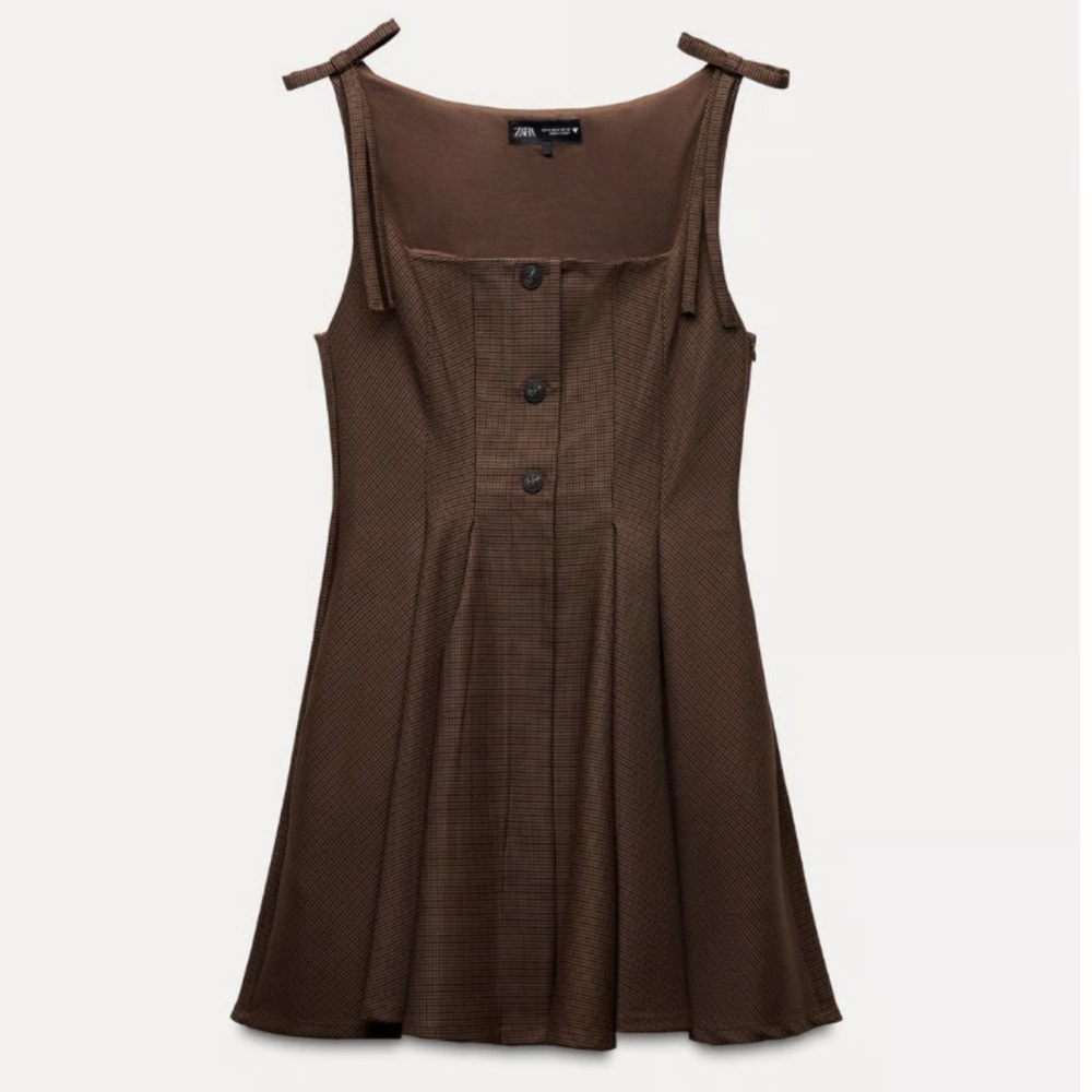 Zara Brown Mini Dress with Bows